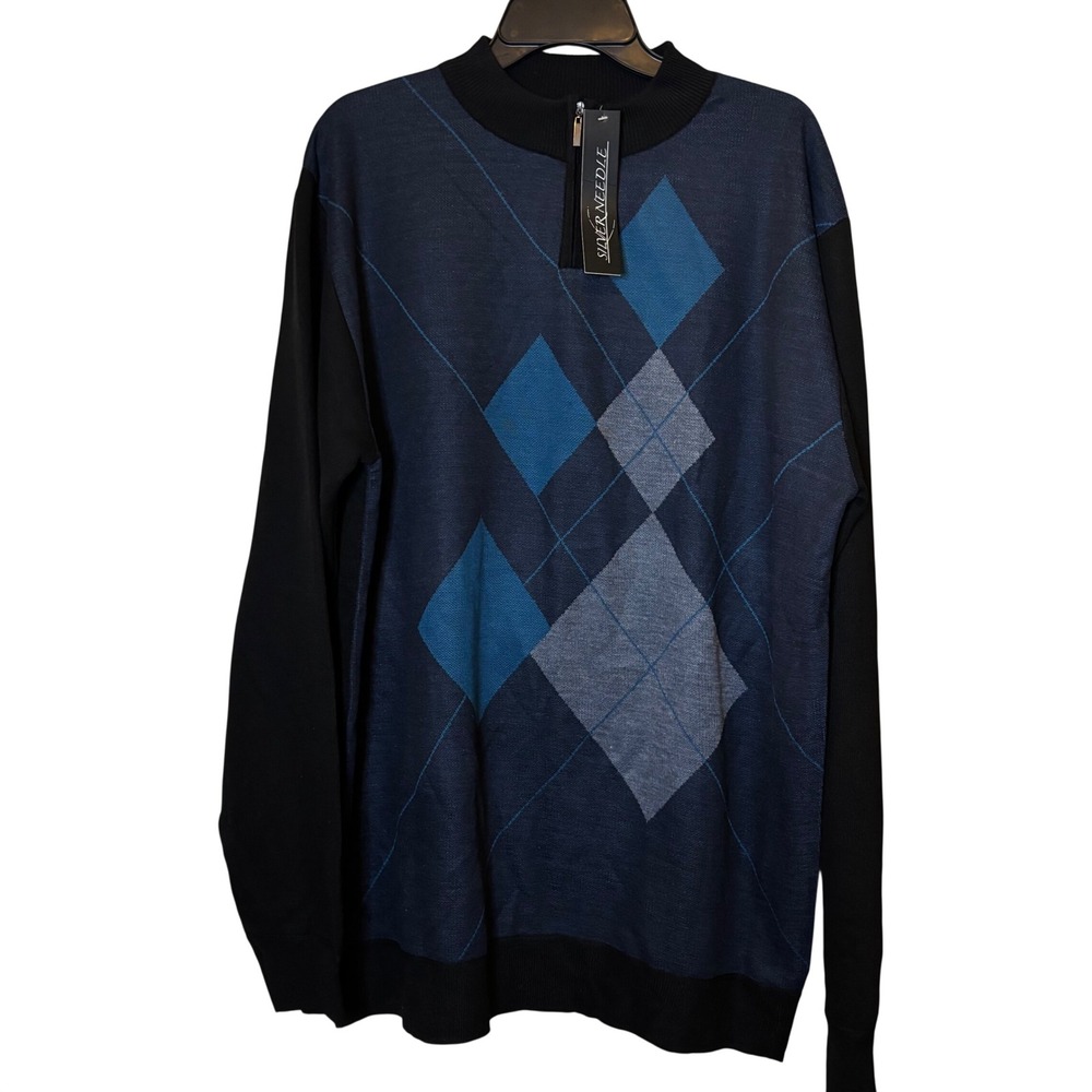 Silver Needle Men's Sweater‎ XL NWT Argyle Multicolor Long Sleeve Knit Pullover